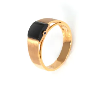 RealJade® "Classic Half Round Cabochon" Genuine Burmese Half Round Black Jadeite Jade Engagement Ring