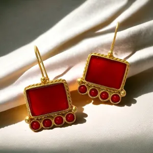 Red Agate Earrings