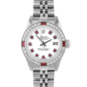Rolex Datejust 26mm | 6917-SS-WHT-RBY-AM-4RBY-JBL