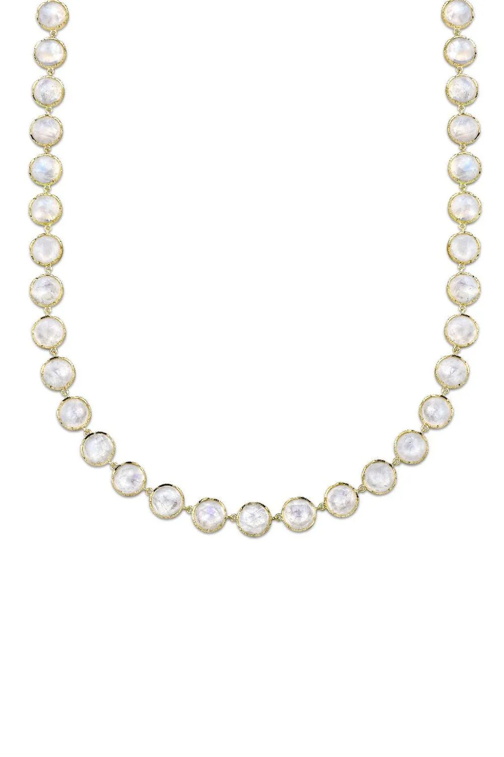Rose Cut Rainbow Moonstone Necklace