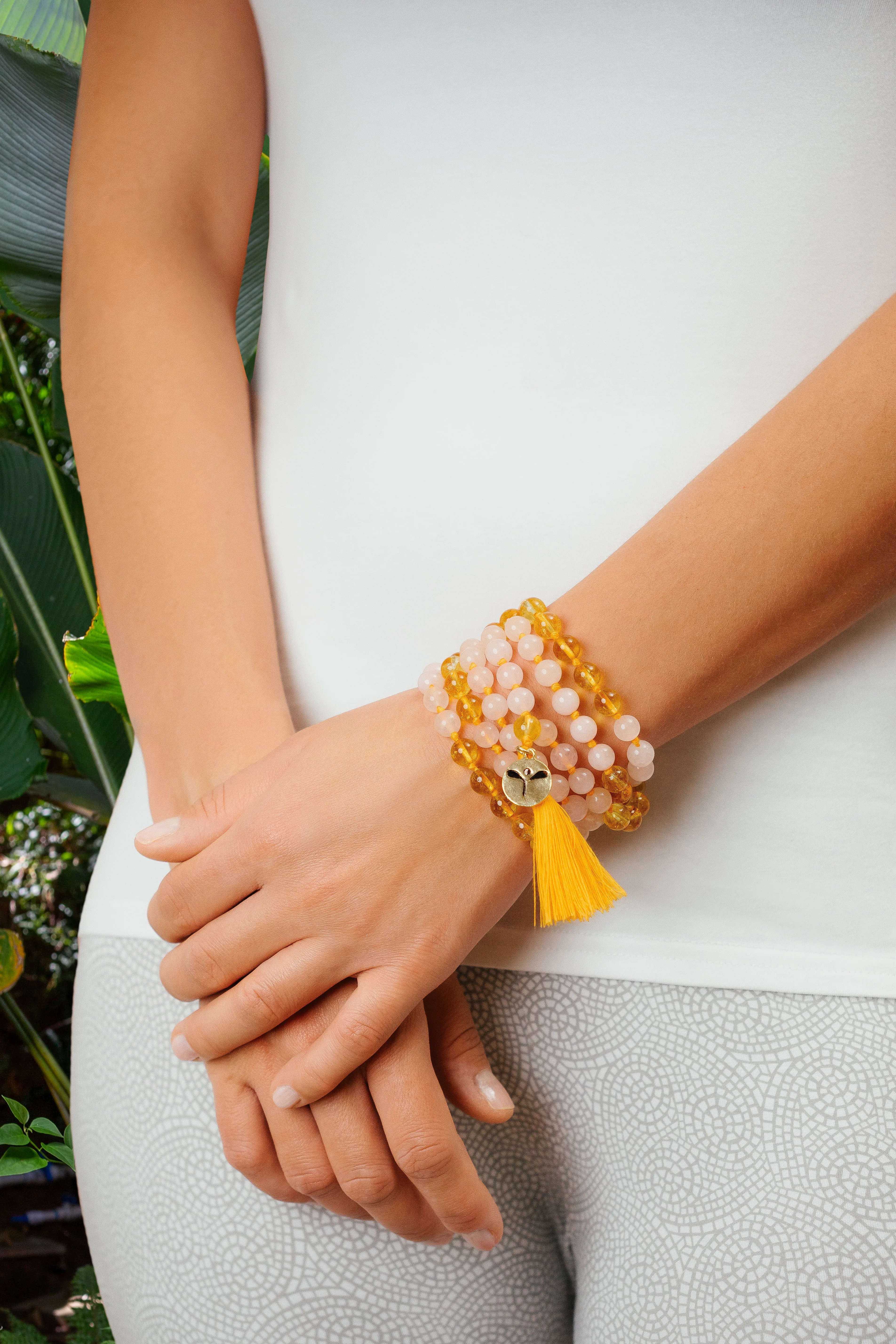 Rose Quartz and Citrine Love & Abundance Mala: Small Gemstone Beads