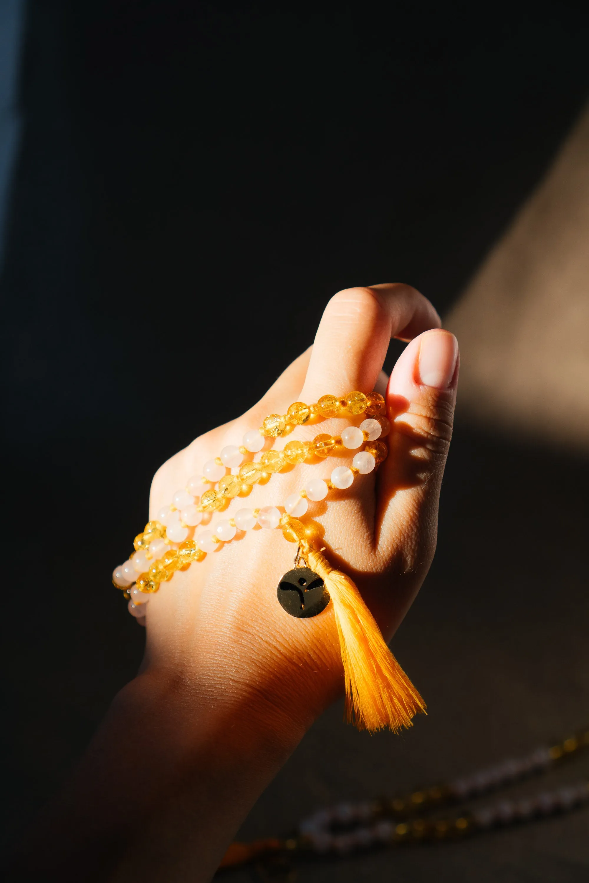 Rose Quartz and Citrine Love & Abundance Mala: Small Gemstone Beads