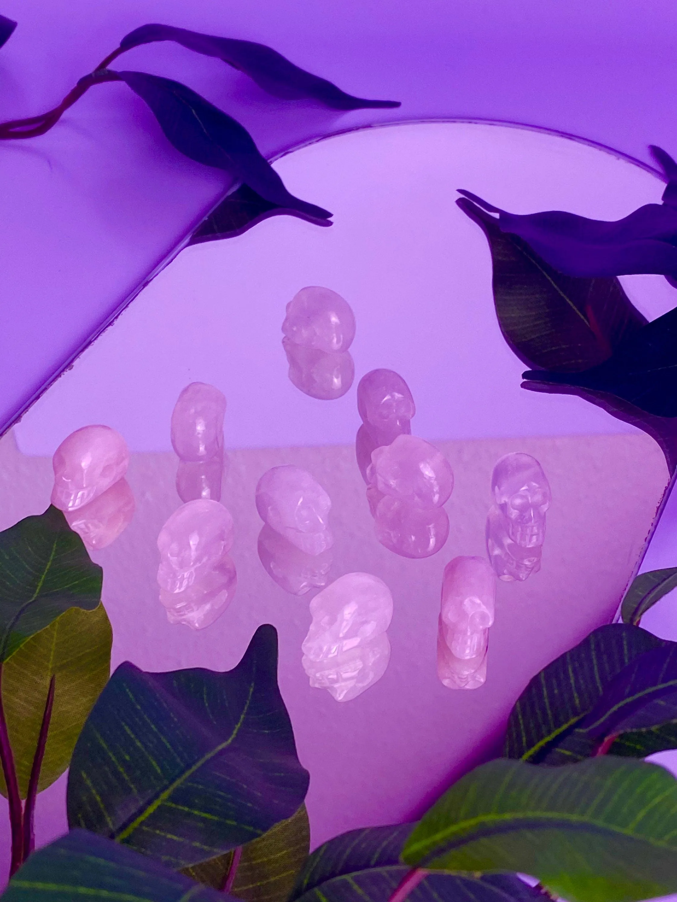 Rose Quartz Skull Carved Bead
