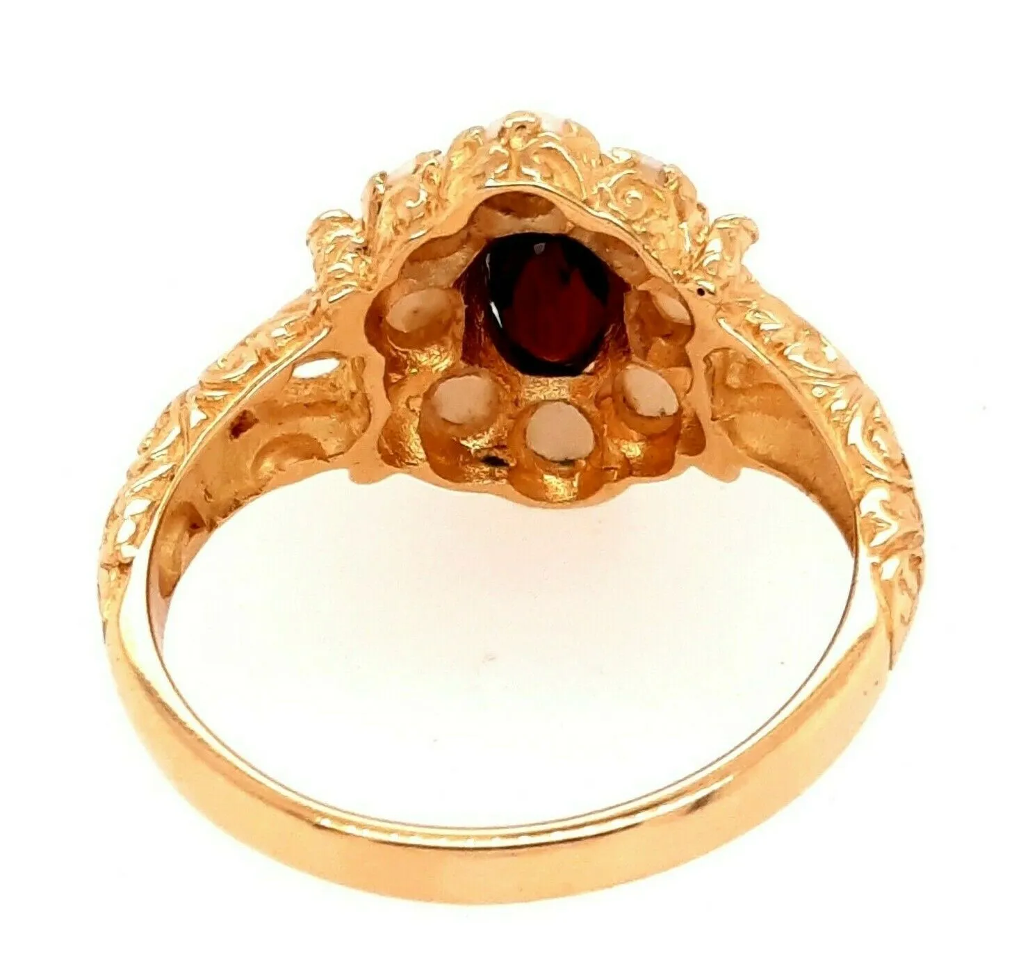 Ruby & Seed Pearl 18ct Yellow Gold Dress Ring