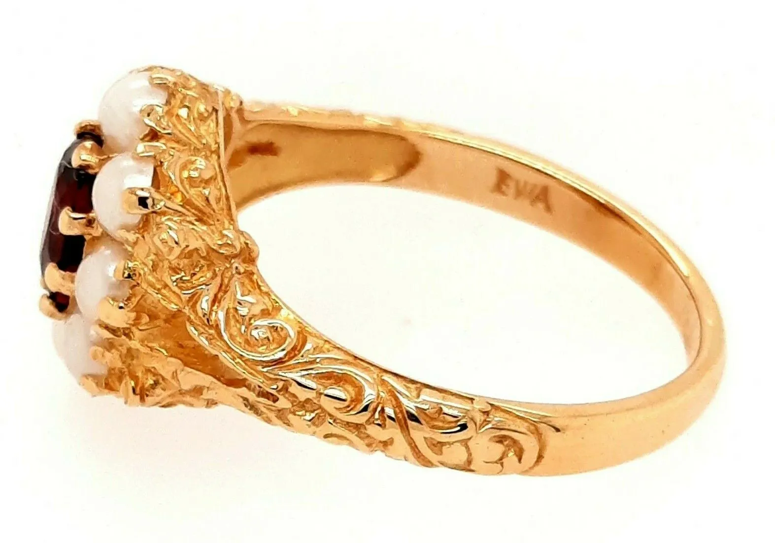 Ruby & Seed Pearl 18ct Yellow Gold Dress Ring