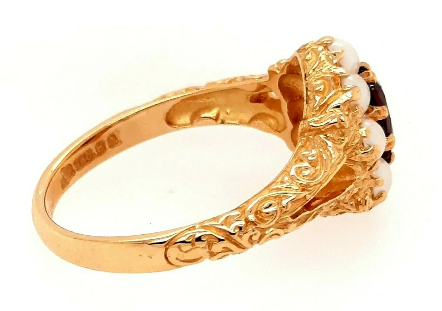 Ruby & Seed Pearl 18ct Yellow Gold Dress Ring