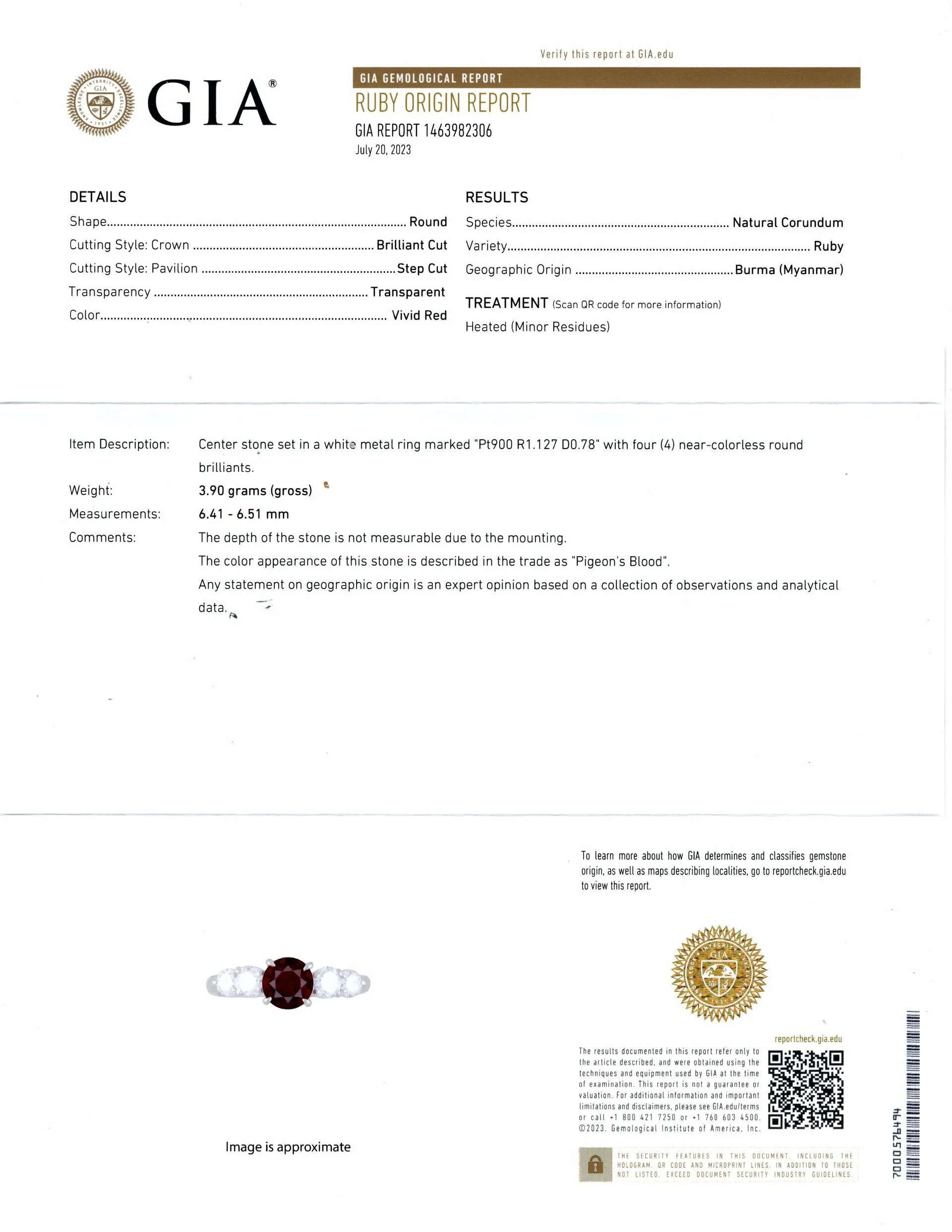 RUBY DIAMOND ENGAGEMENT RING GIA CERTIFIED BURMA PIGEON BLOOD VIVID RED PLATINUM