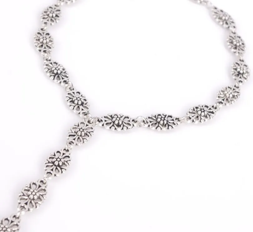 Simple fashion retro hollow carved beach Anklet