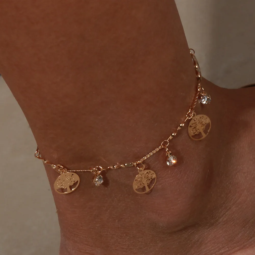 Small Tree Pendant Anklet Personality Fashion Metal Body Chain