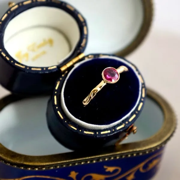 Solid Gold Ruby Baroque Ring by Joy Everley