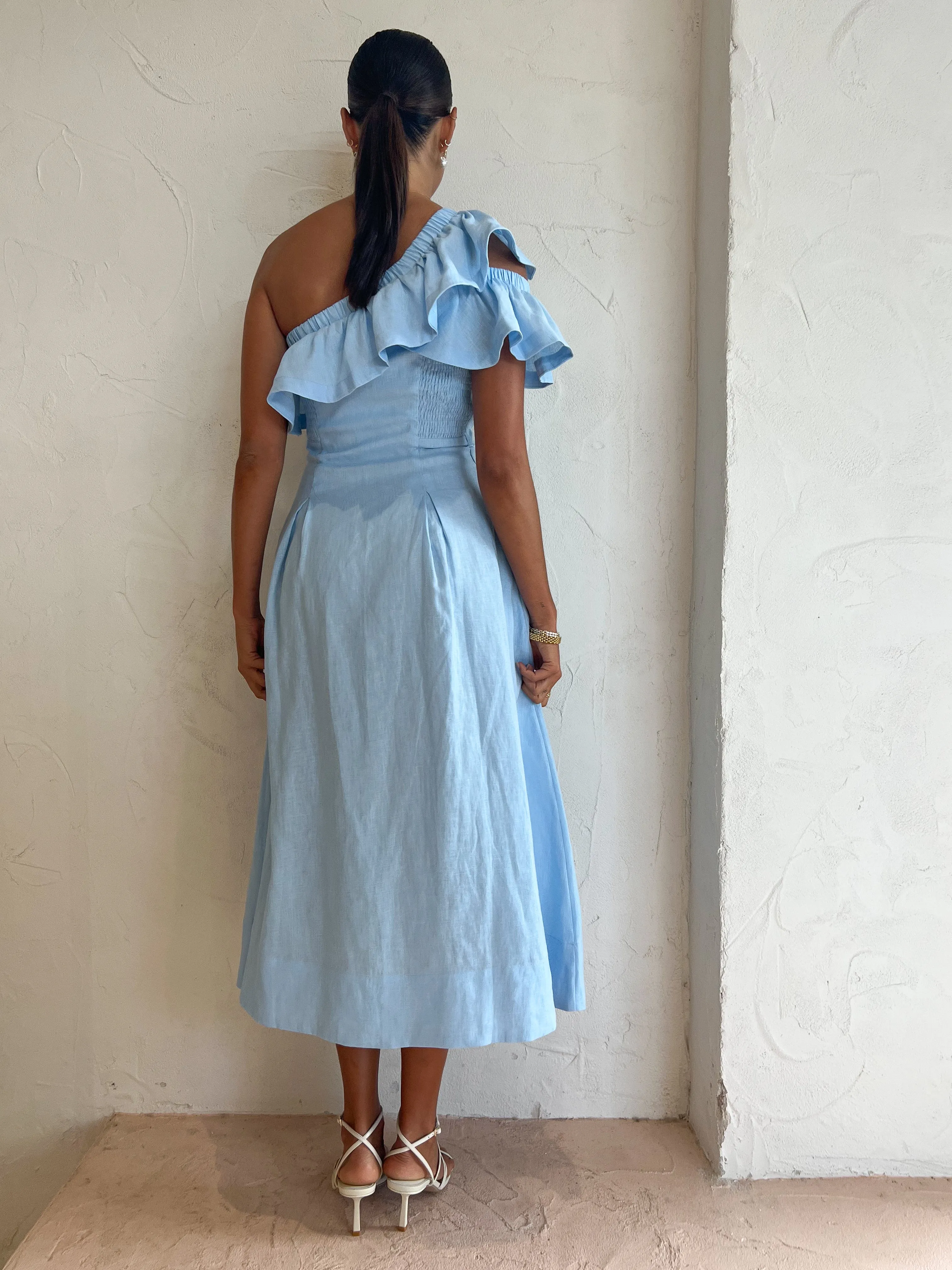 Sovere Promise Midi Dress in Sky Blue