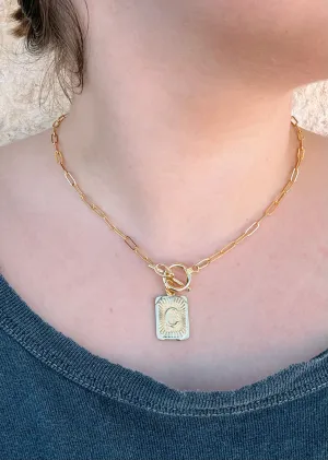 Square Initial Letter Necklace - Assorted