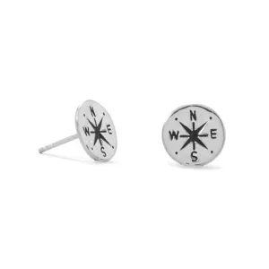 Sterling Silver Compass Earrings