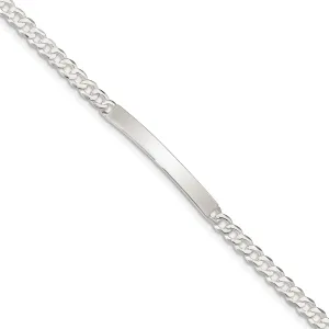Sterling Silver Curb Link ID 7.50 inch Bracelet