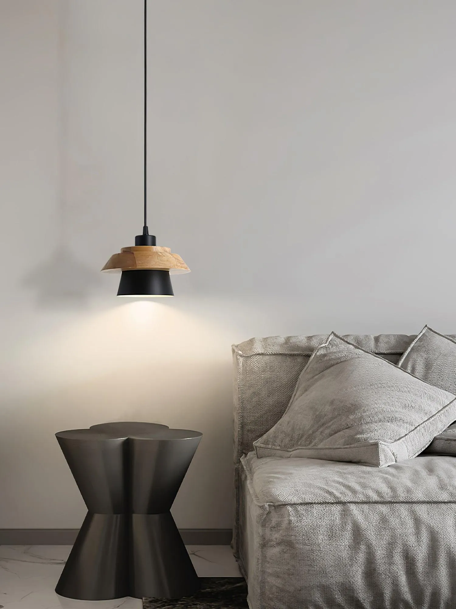 Stone Wood Pendant Lamp