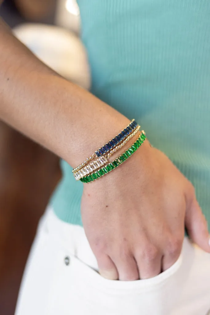 Stretch Tennis Bracelet, Blue