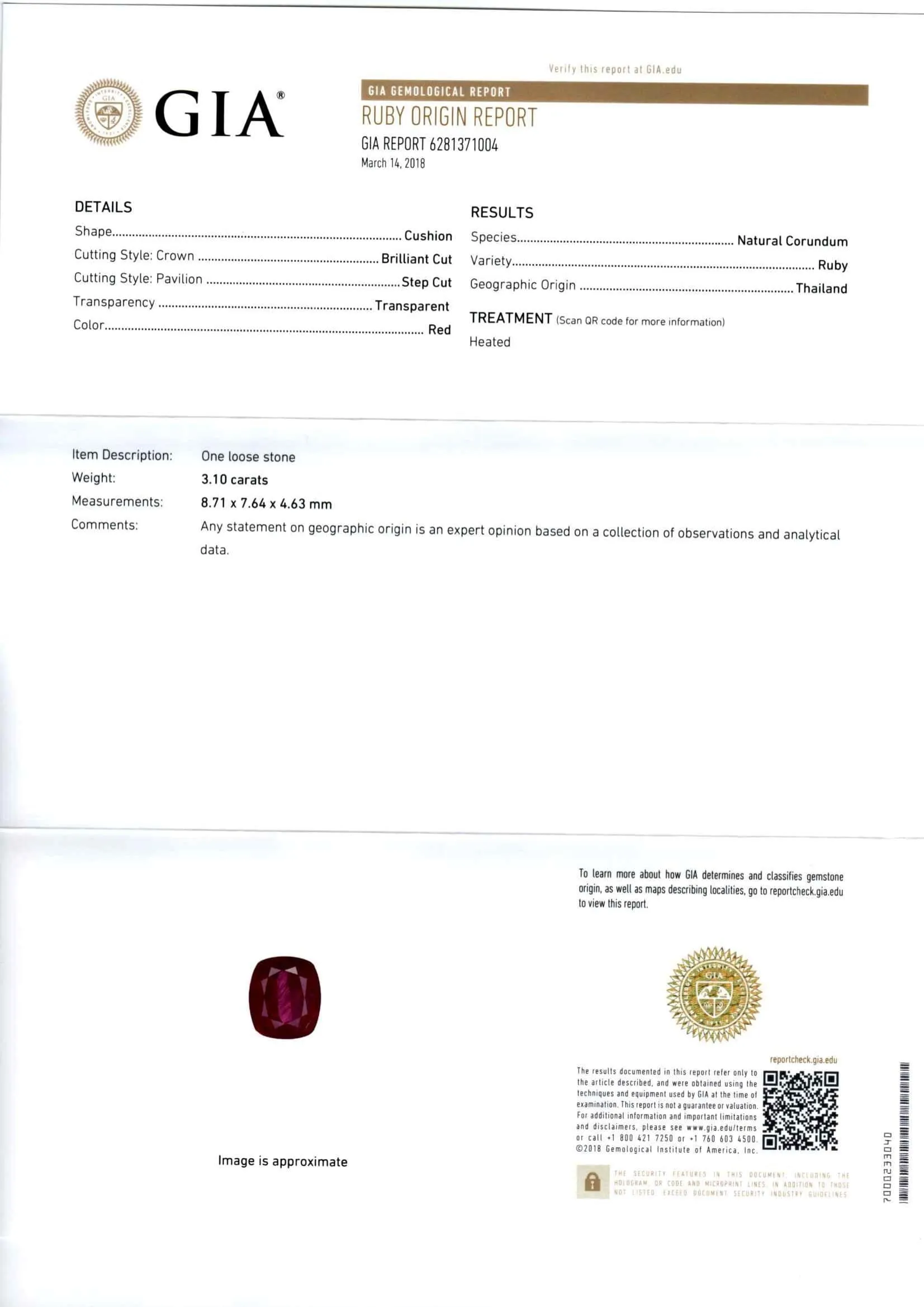 Thai Ruby 3.10ct