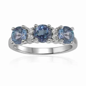 Three Stone London Blue Topaz Ring