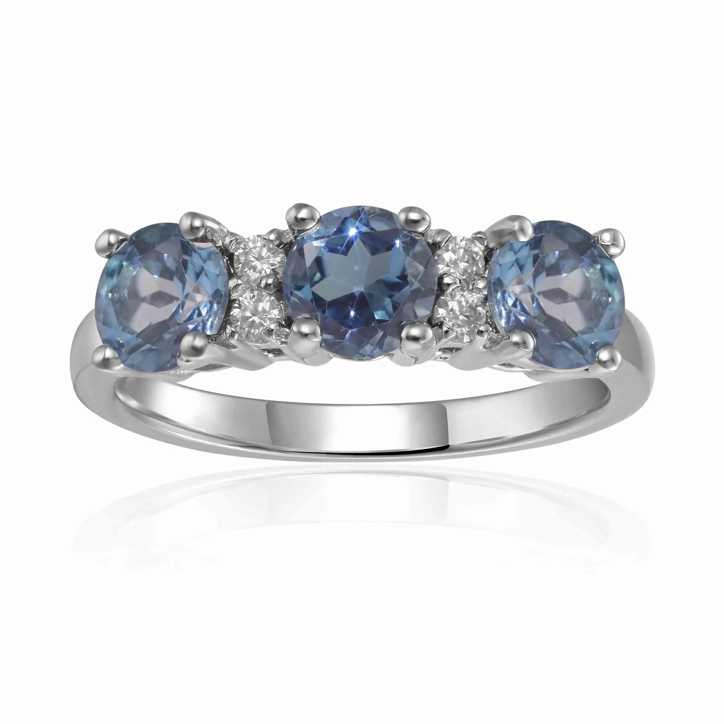 Three Stone London Blue Topaz Ring