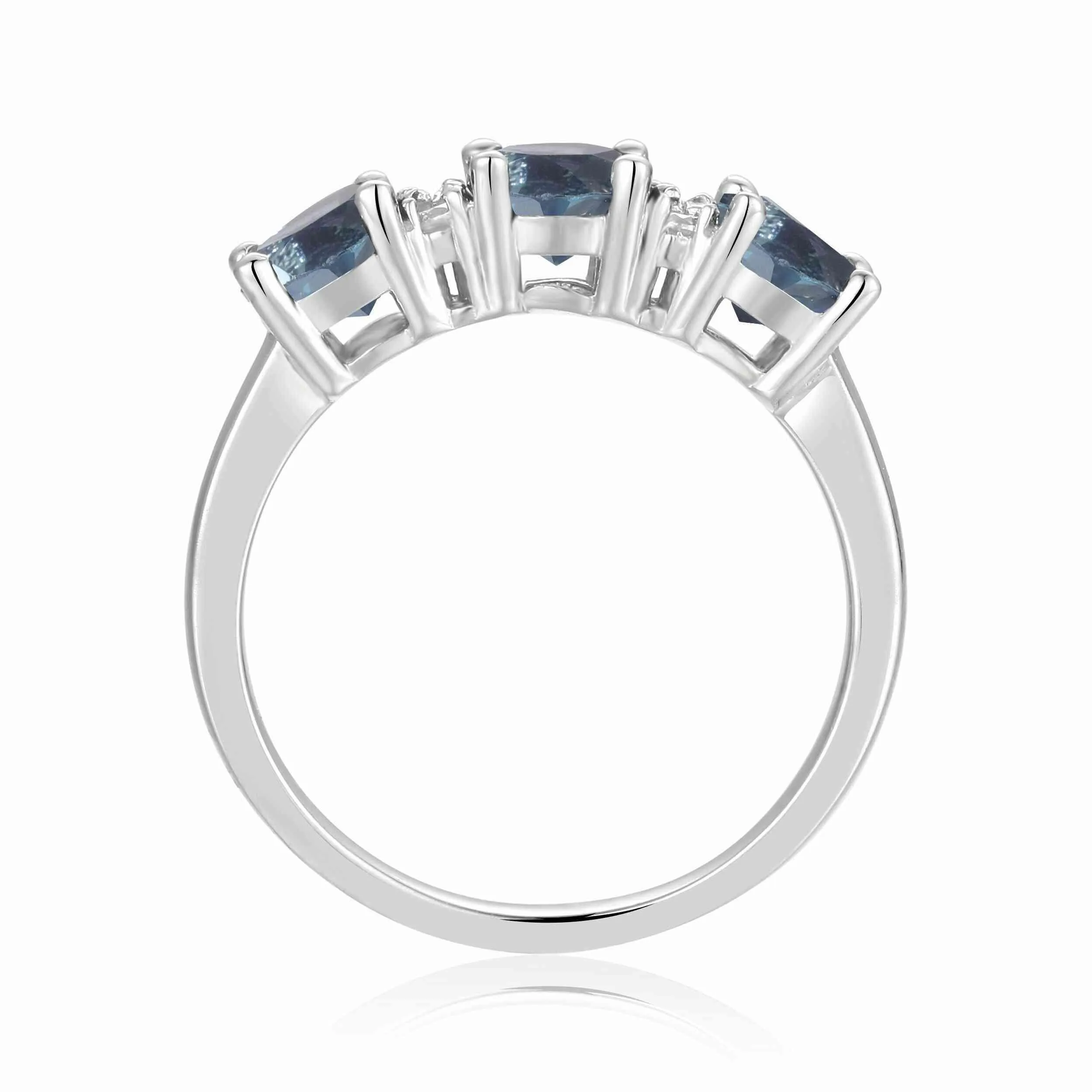 Three Stone London Blue Topaz Ring