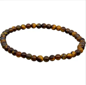 Tiger Eye 4mm Bead Gemstone Bracelet