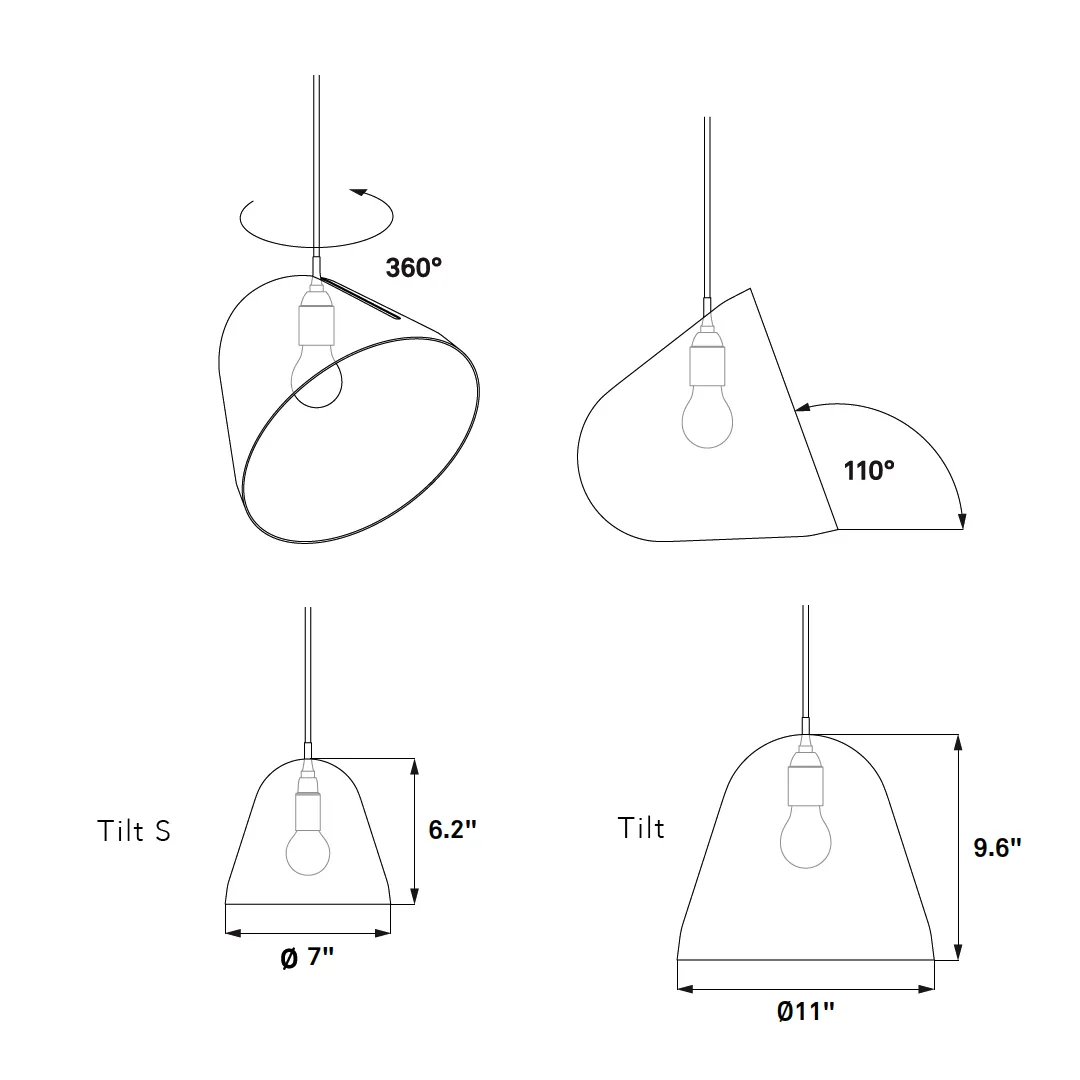 Tilt Brass Pendant - Large