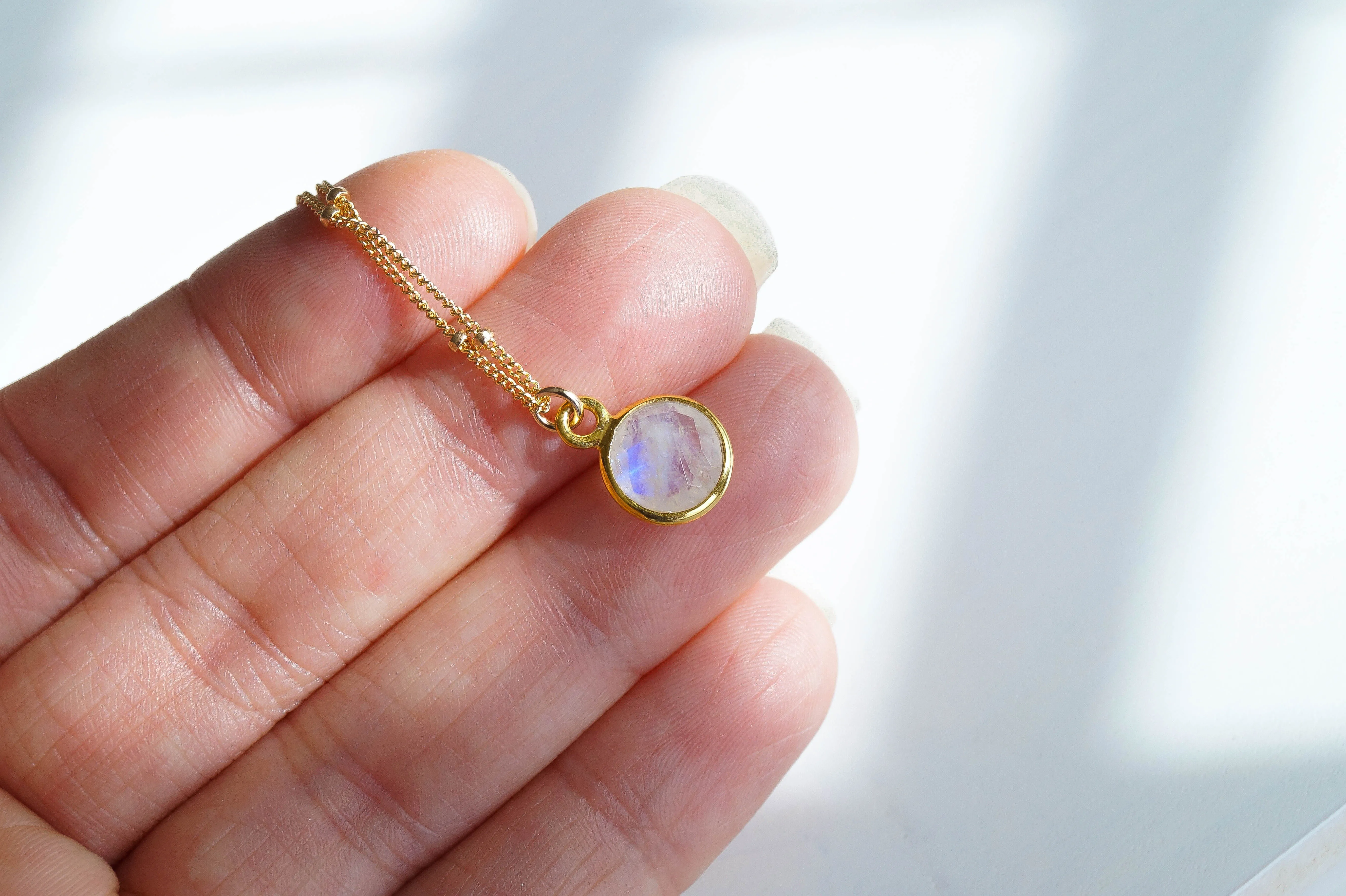 Tiny Moonstone Necklace