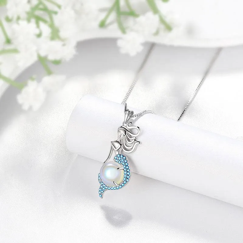 Tokyo Mart Mermaid Pendant Necklace Jewelry Women Girls Birthday Gift 925 Sterling Silver