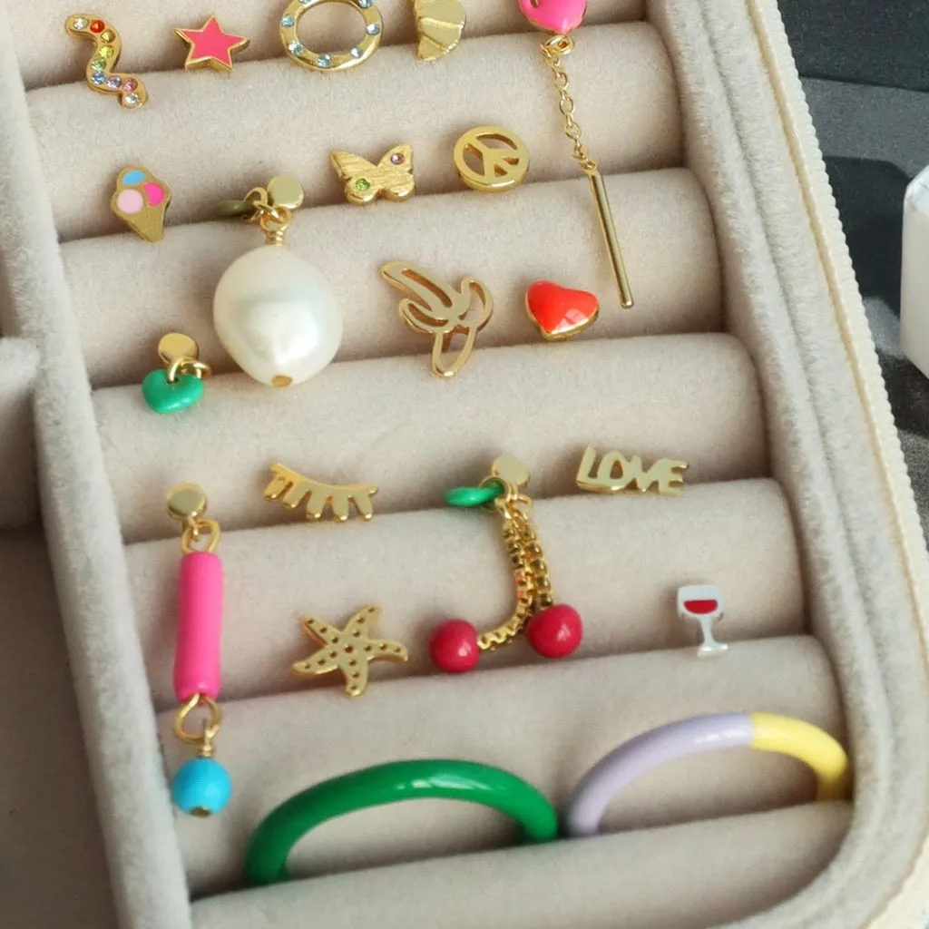 Topping Short 3 Stones earring 1 pcs - Multi