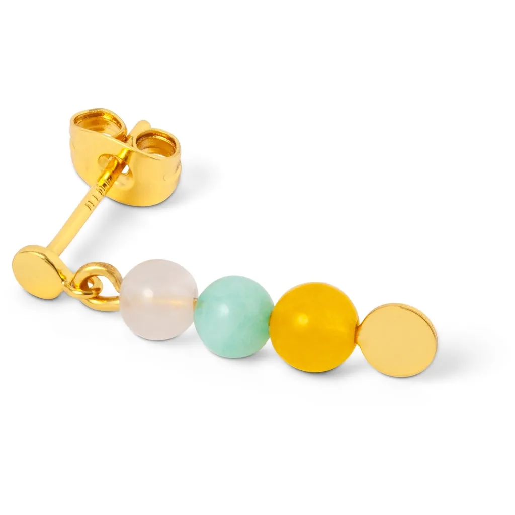 Topping Short 3 Stones earring 1 pcs - Multi