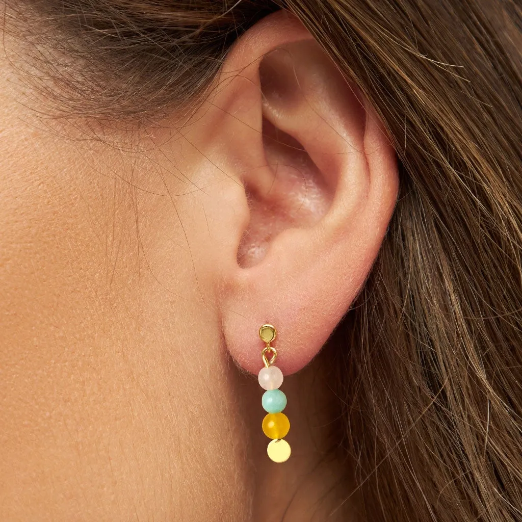 Topping Short 3 Stones earring 1 pcs - Multi