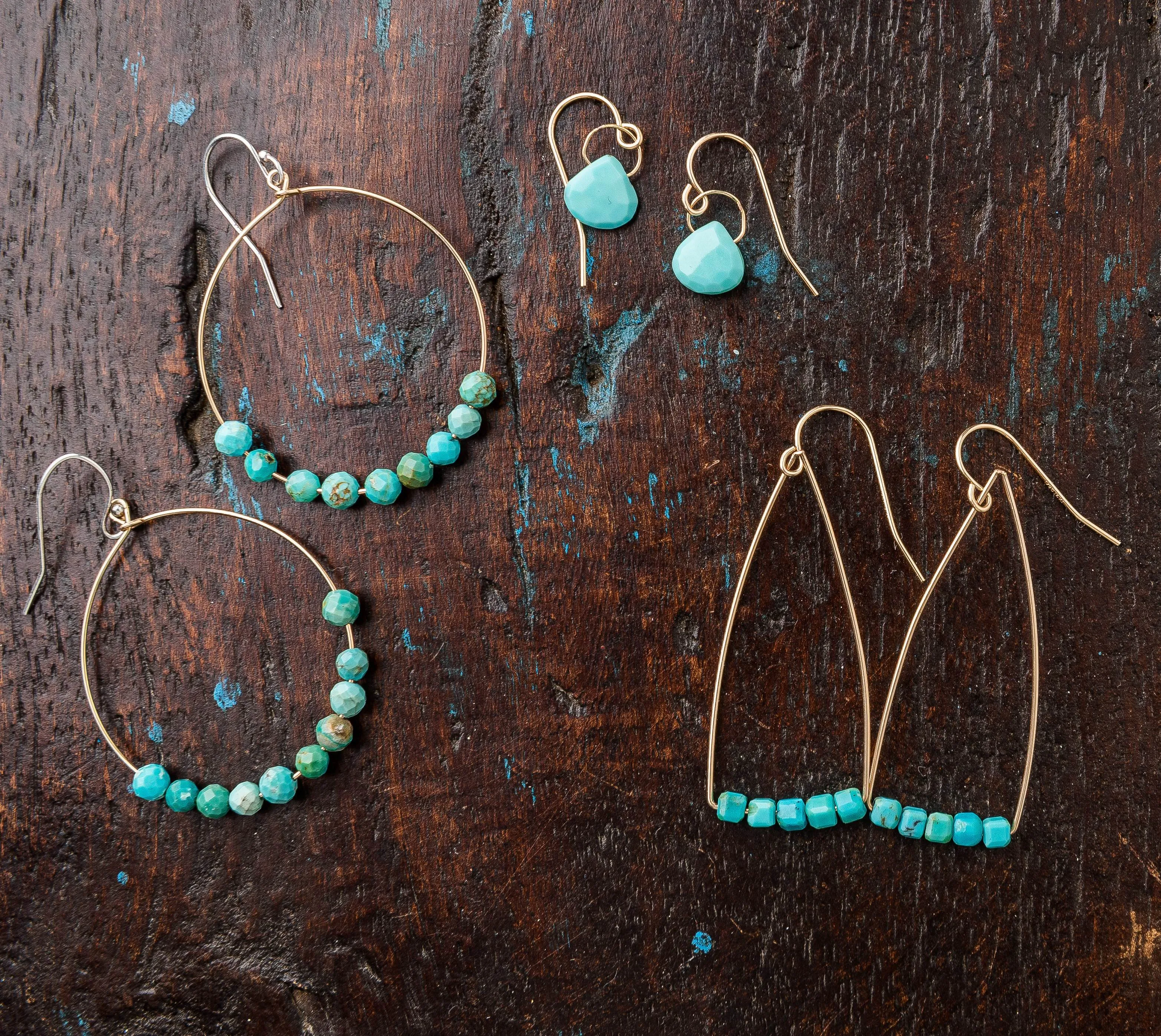 Turquoise Petite Cubist Earrings