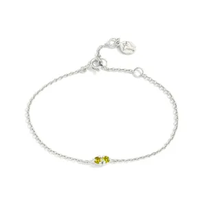 Twin Bracelet, Peridot, Silver