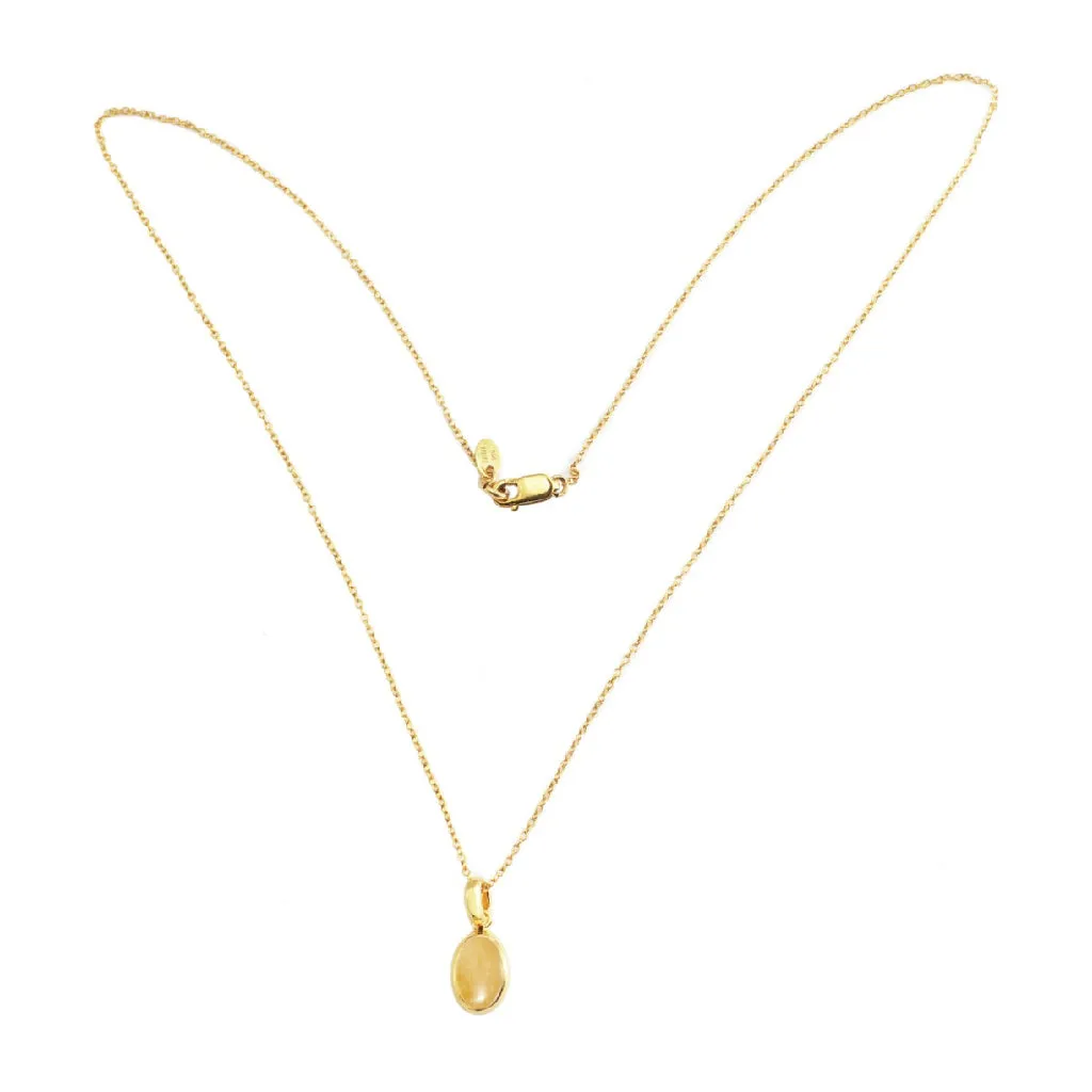 Vida Citrine Oval Pendant Necklace