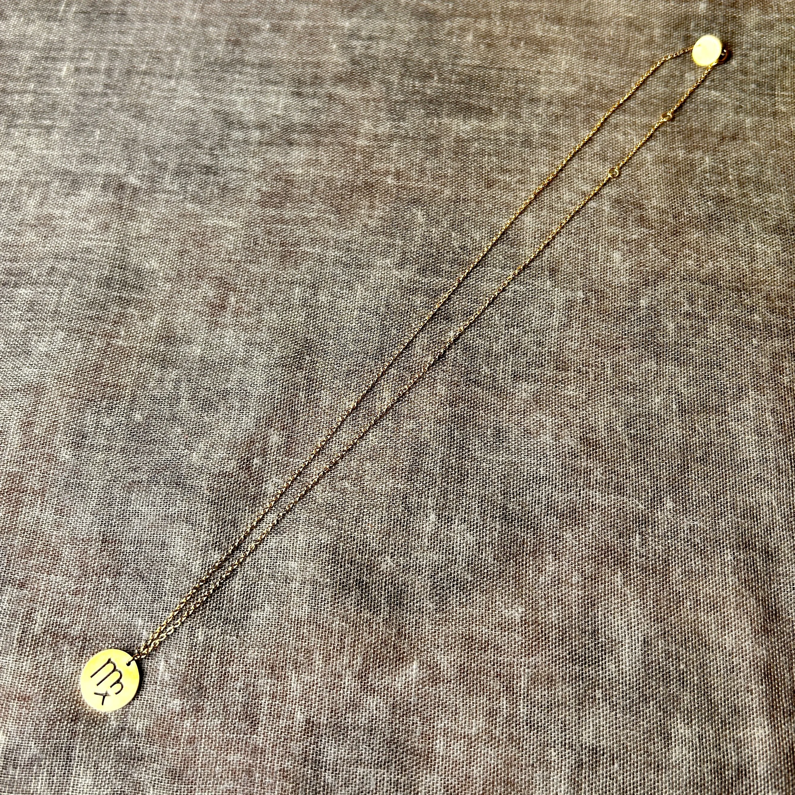 'Virgo' steel astrology pendant necklace