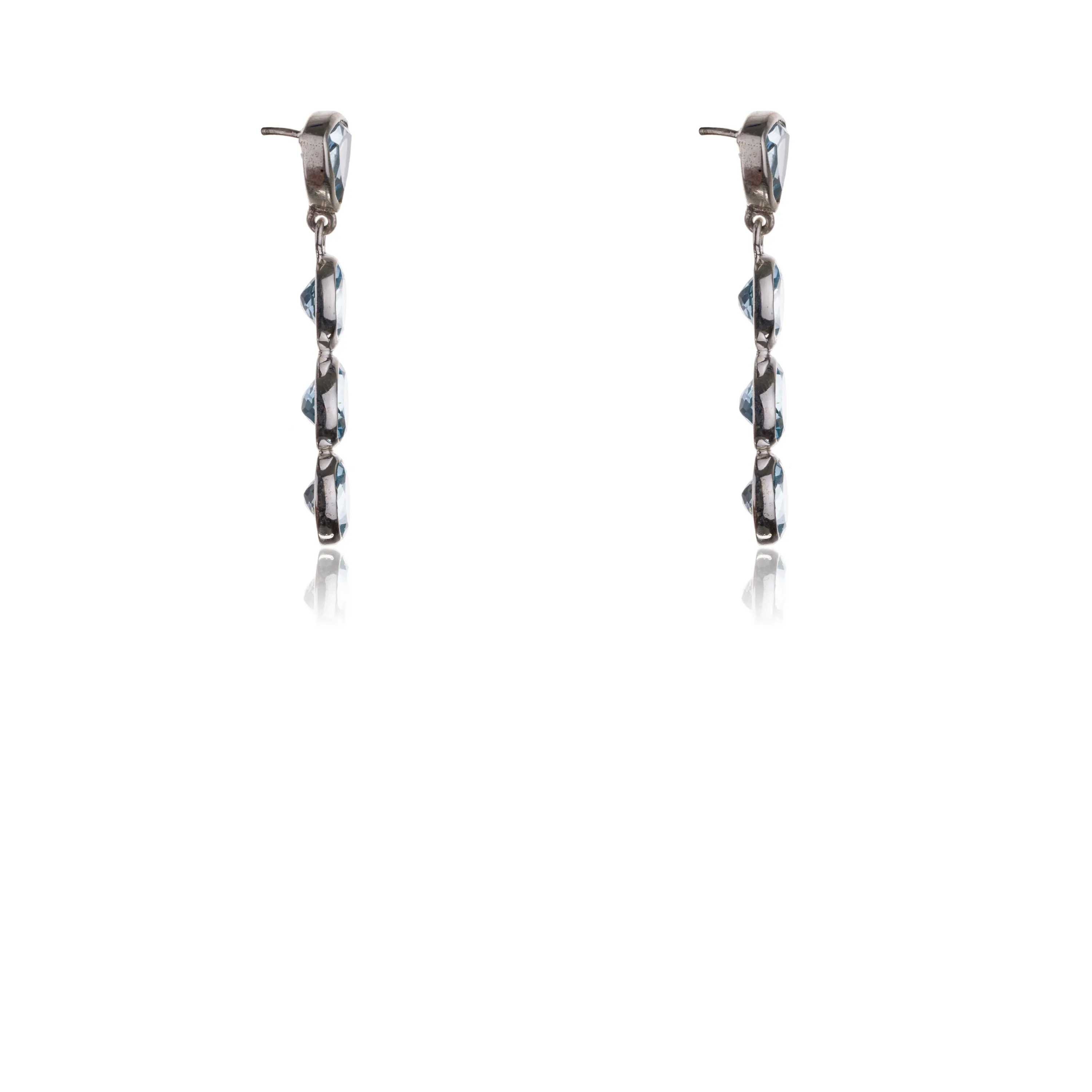 Viviana Blue Topaz Earrings in Sterling Silver