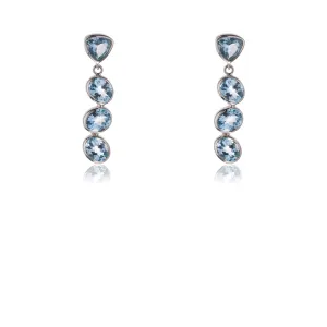 Viviana Blue Topaz Earrings in Sterling Silver