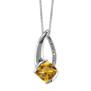 White Gold Citrine Pendant