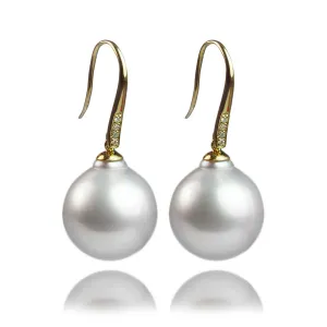 White South Sea & Diamond 'Tsarina' White-Curve Earring