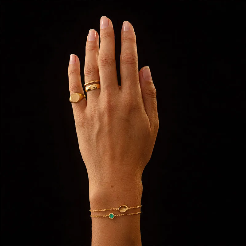 Winkie Bracelet, Green Onyx, Gold