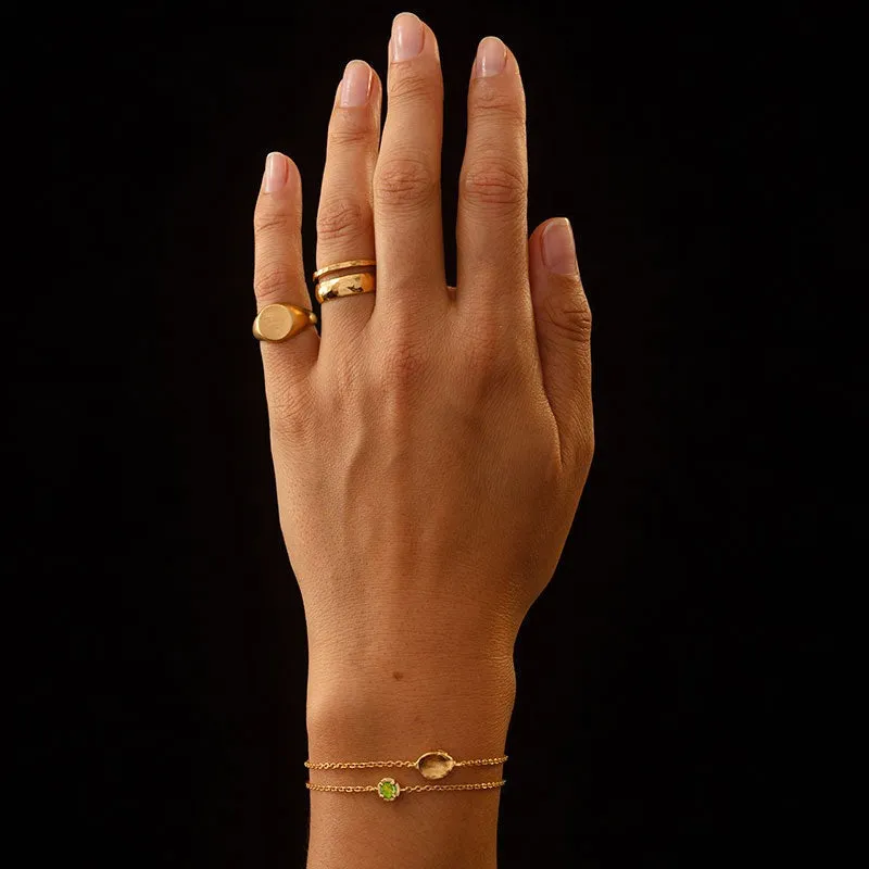 Winkie Bracelet, Peridot, Gold